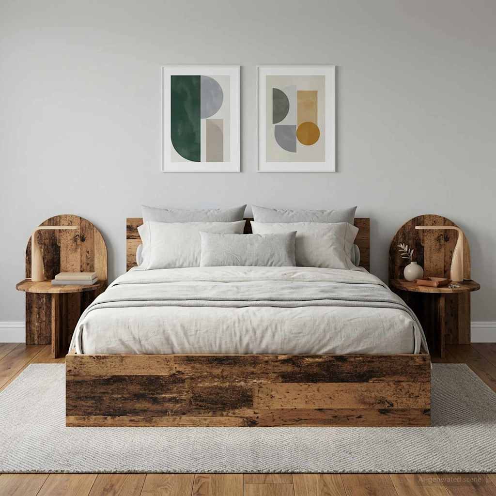 Nachtkastje 2 pcs Oud hout 48 x 49 x 65 cm Geconstrueerd hout