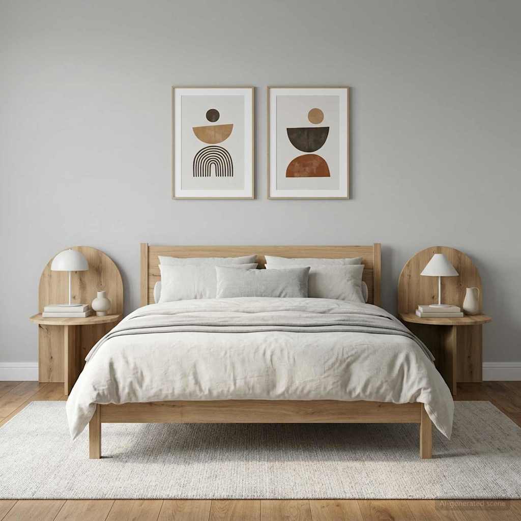 Nachtkastje 2 pcs Artisanaal eiken 48 x 49 x 65 cm