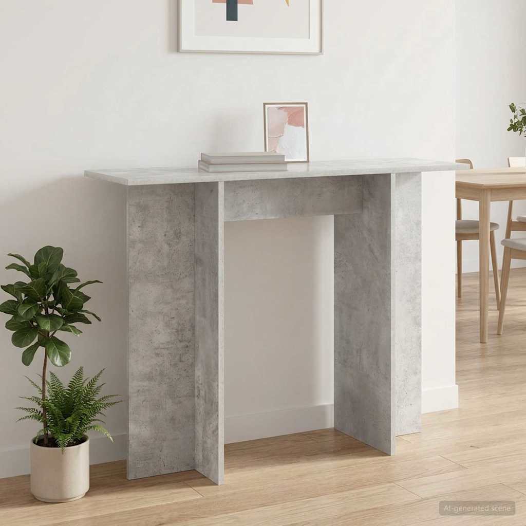 Wandtafel Betongrijs 100 x 30 x 75 cm Bewerkt hout