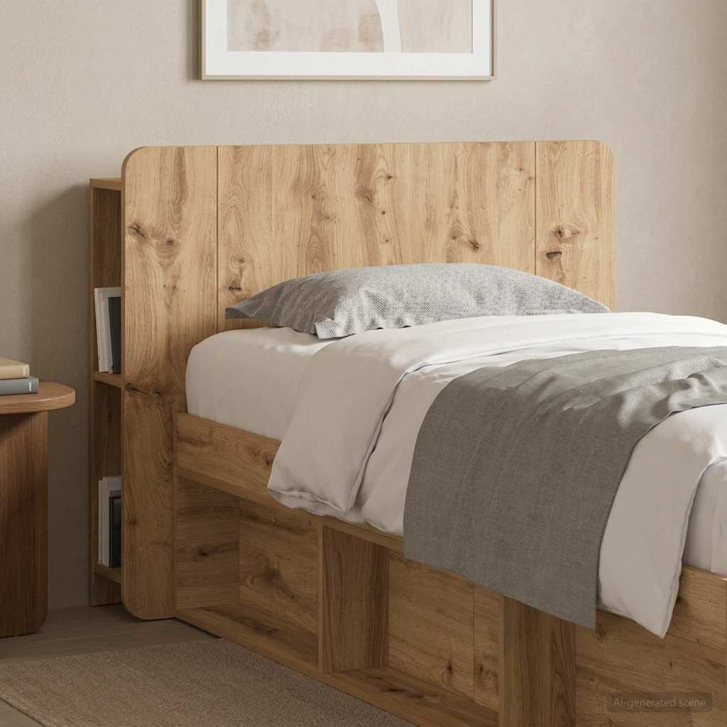 Hoofdeinde kas met opslag Artisan Eik 119,5 x 18,5 x 80 cm – afbeelding 1