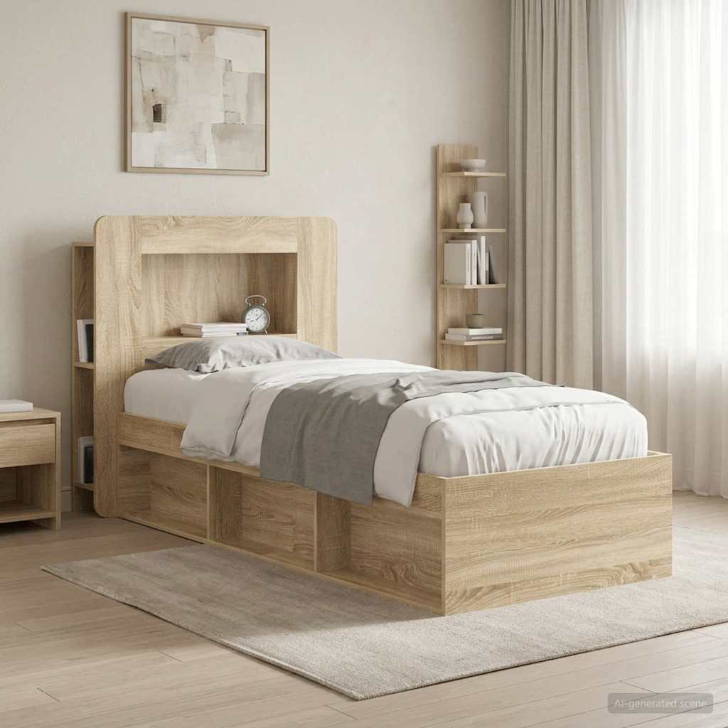 Hoofdbordkast met opslag Geconstrueerd hout