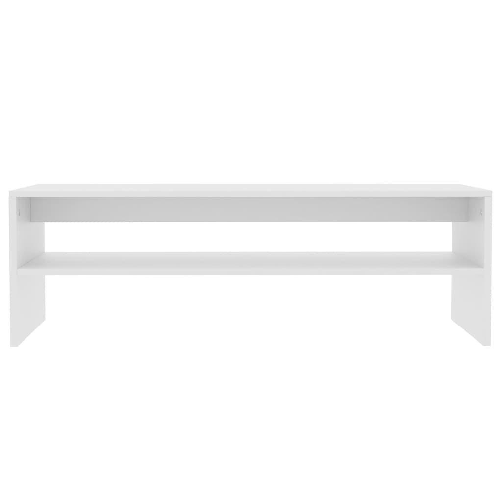 Salontafel 100x40x40 cm bewerkt hout wit – afbeelding 3