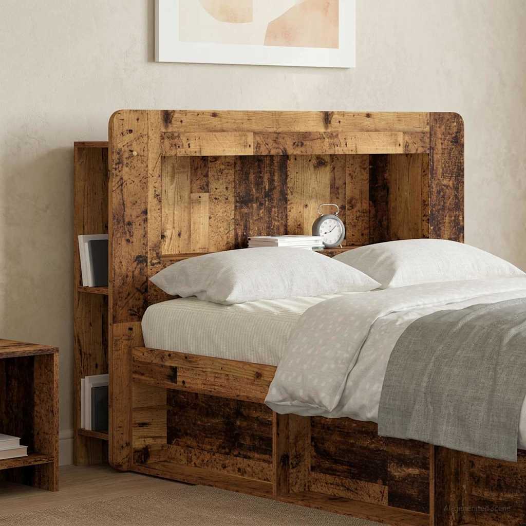 Hoofdbordkast met opslag Oud hout Geconstrueerd hout