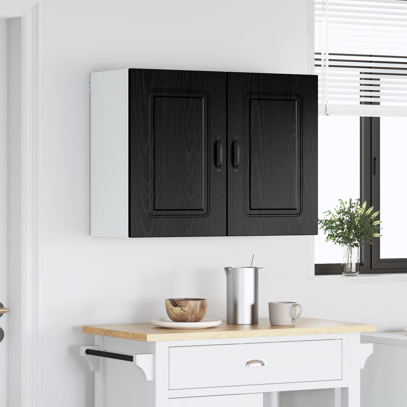 Vaatwasserpaneel met opslag Kalmar Zwart Eiken 80 x 31 x 60 cm