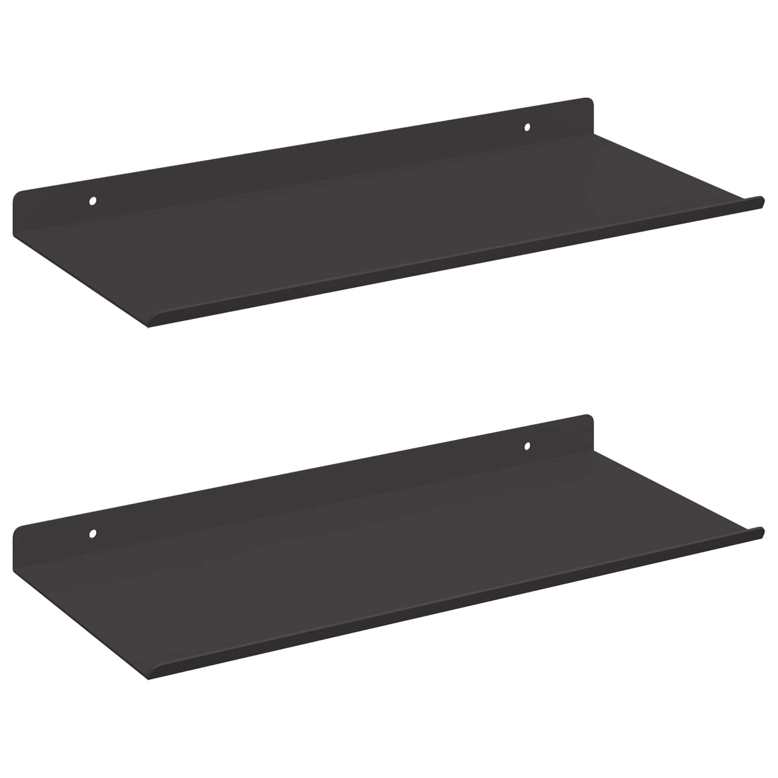 Drijvende plank 2 pcs Zwart 40 x 17,5 x 2,5 cm Staal – afbeelding 2