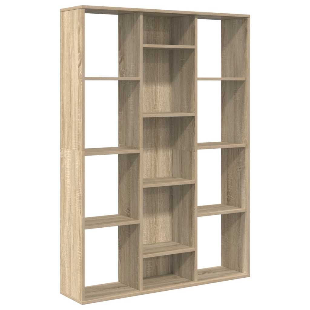 Kamerscherm/boekenkast 100x24x140 cm bewerkt hout eikenkleurig – afbeelding 2