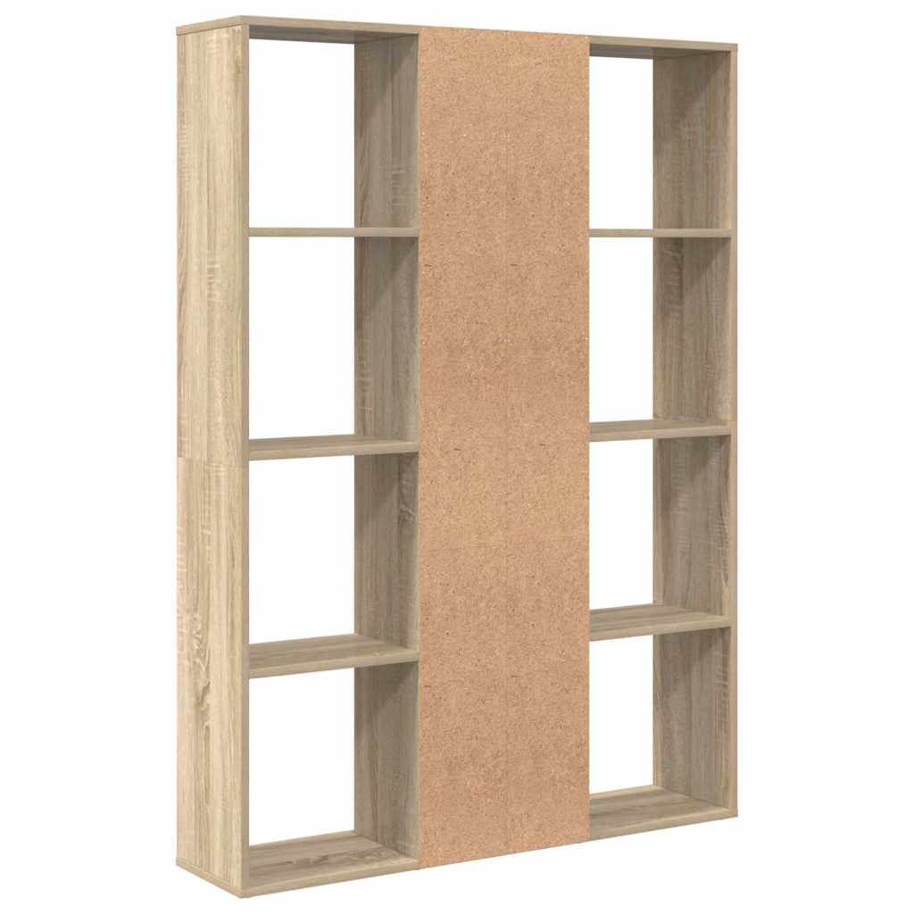 Kamerscherm/boekenkast 100x24x140 cm bewerkt hout eikenkleurig – afbeelding 7