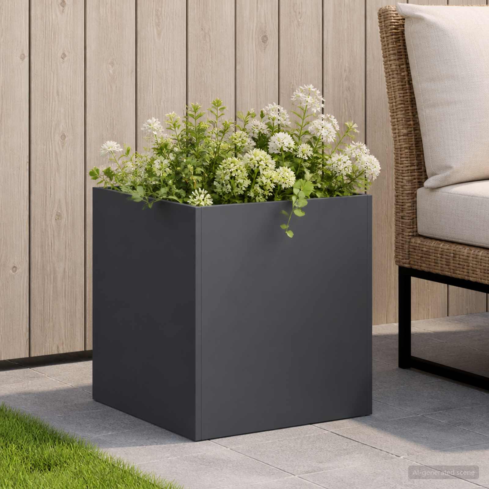 Plantenbak Antraciet 45 x 45 x 45 cm Koudgewalst staal