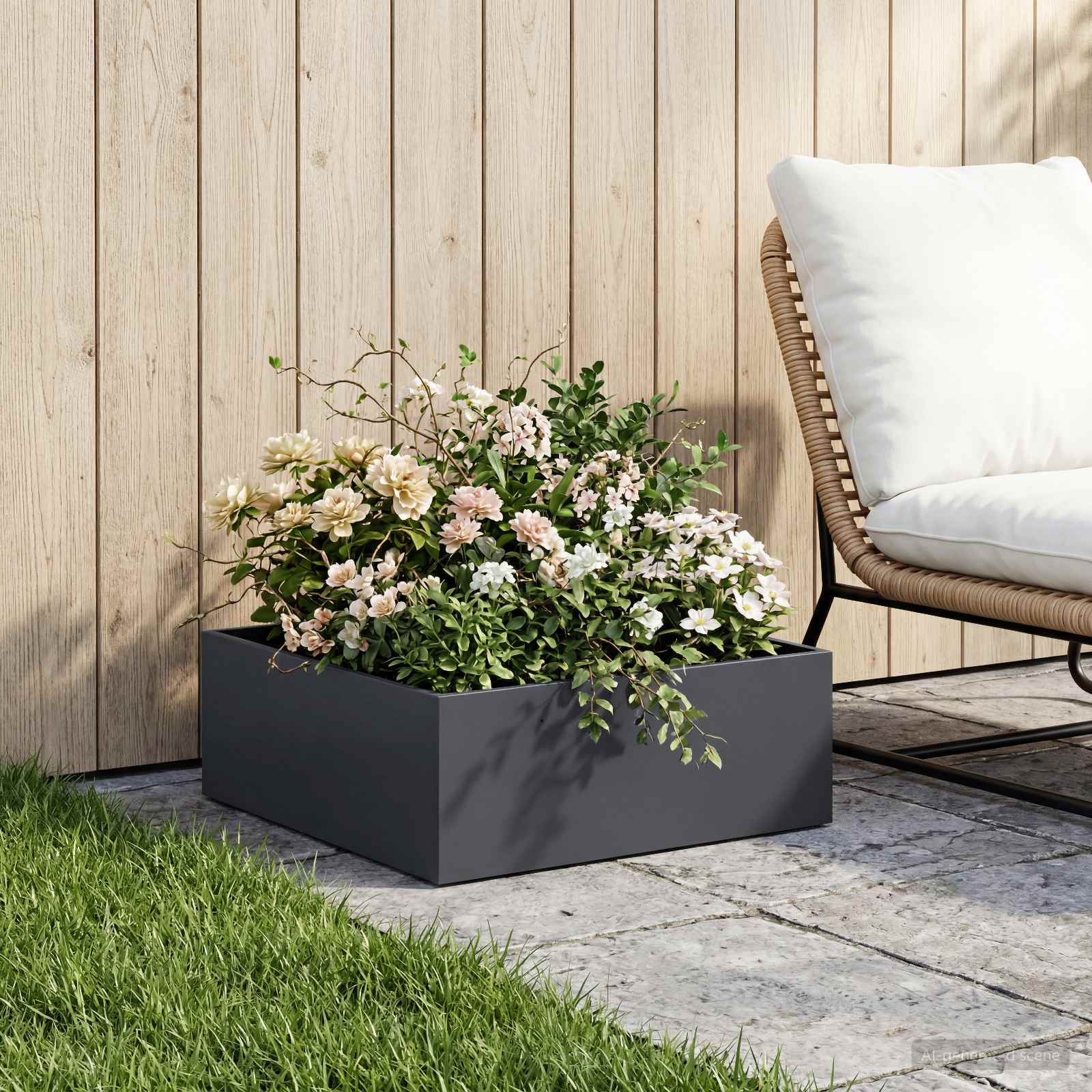 Plantenbak Antraciet 40 x 40 x 20 cm Koudgewalst staal