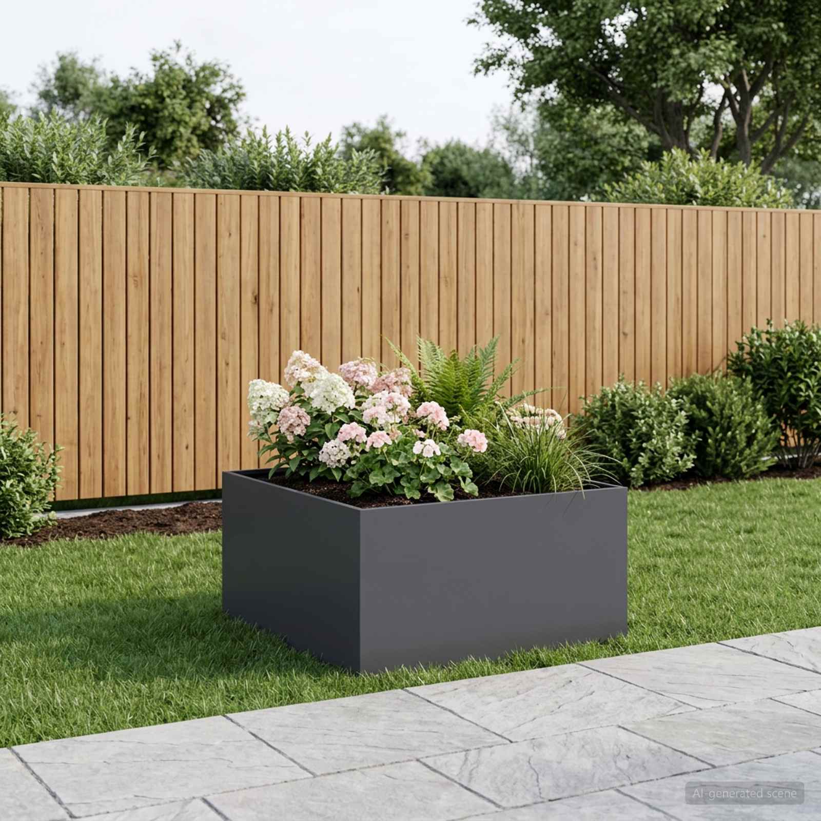 Plantenbak Antraciet 60 x 60 x 40 cm Koudgewalst staal