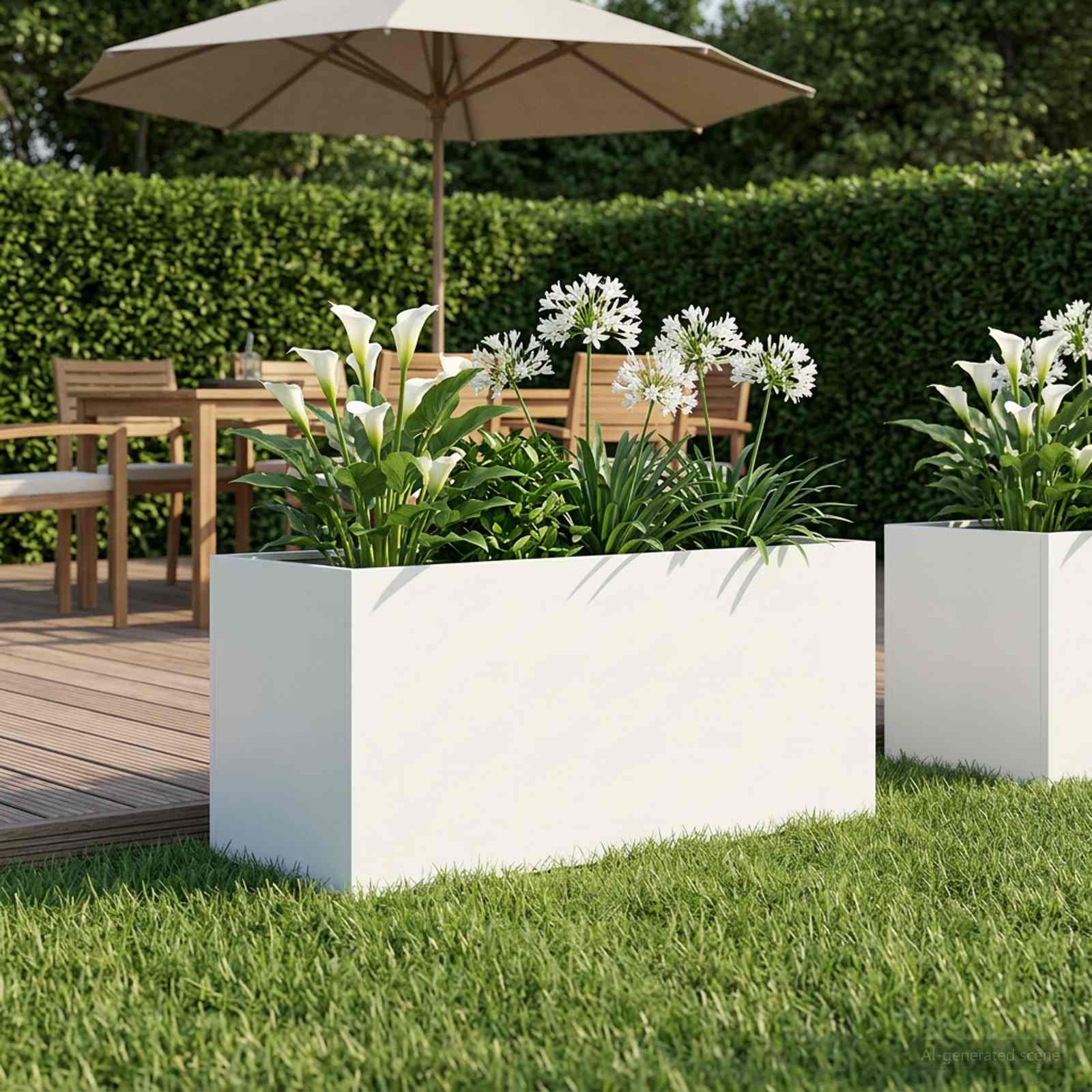 Plantenbak Wit 80 x 40 x 40 cm Koudgewalst staal