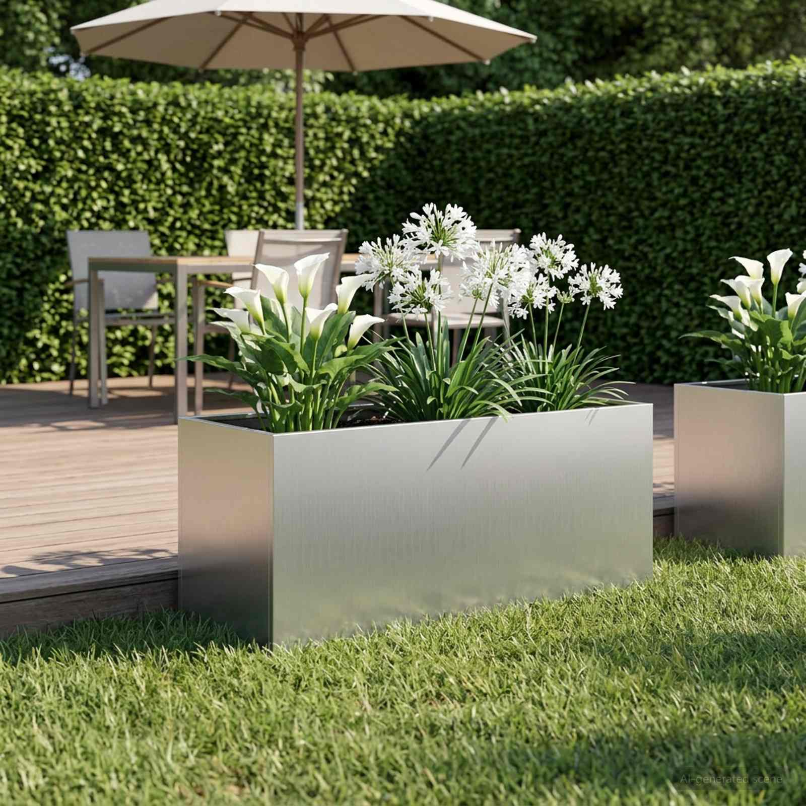 Plantenbak zilver 80 x 40 x 40 cm Gegalvaniseerd staal