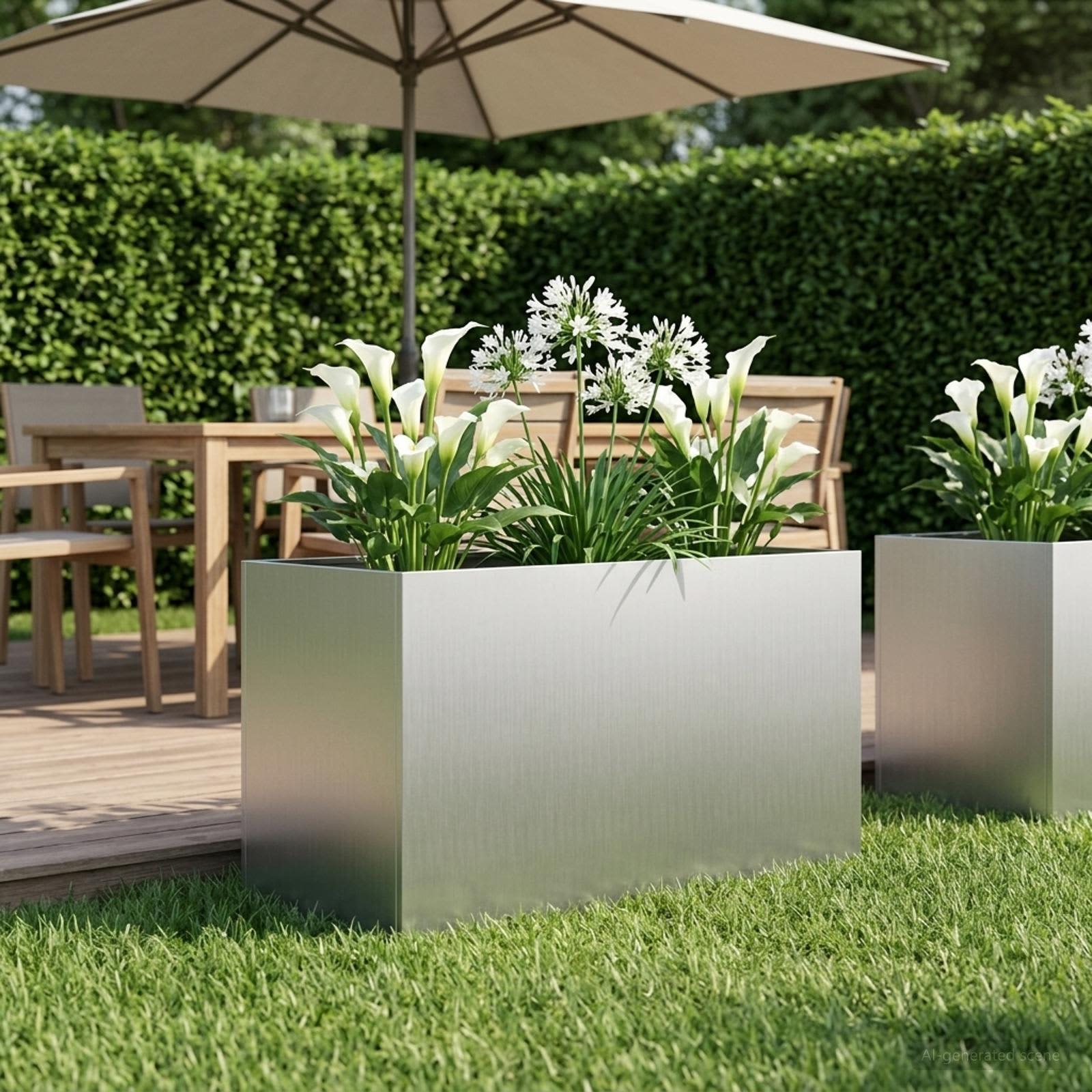 Plantenbak zilver 80 x 50 x 50 cm Gegalvaniseerd staal