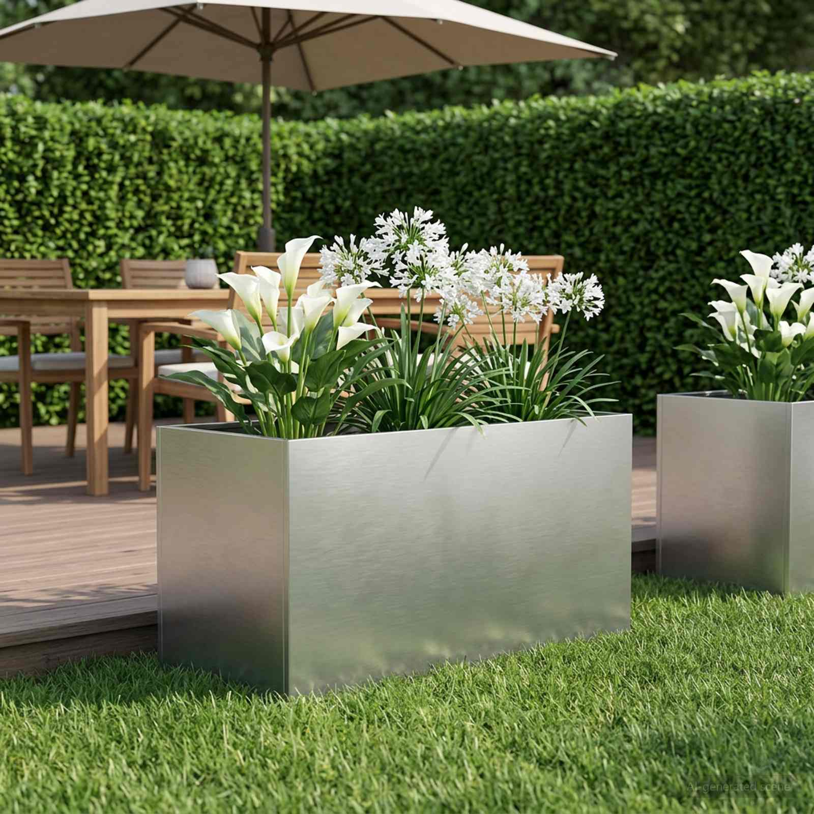 Plantenbak zilver 100 x 50 x 50 cm Roestvrij staal