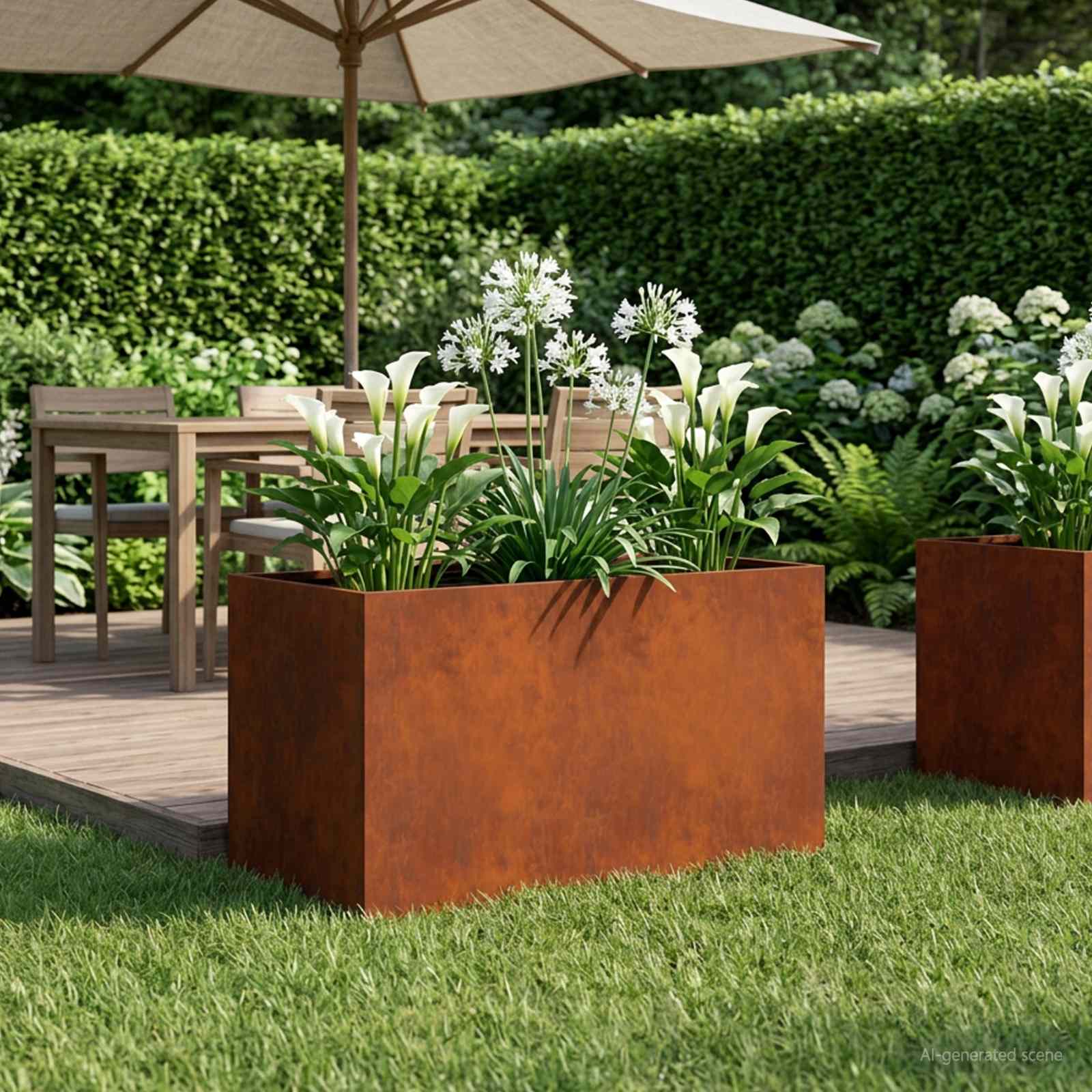 Plantenbak Roestkleurig 100 x 50 x 50 cm weervast staal