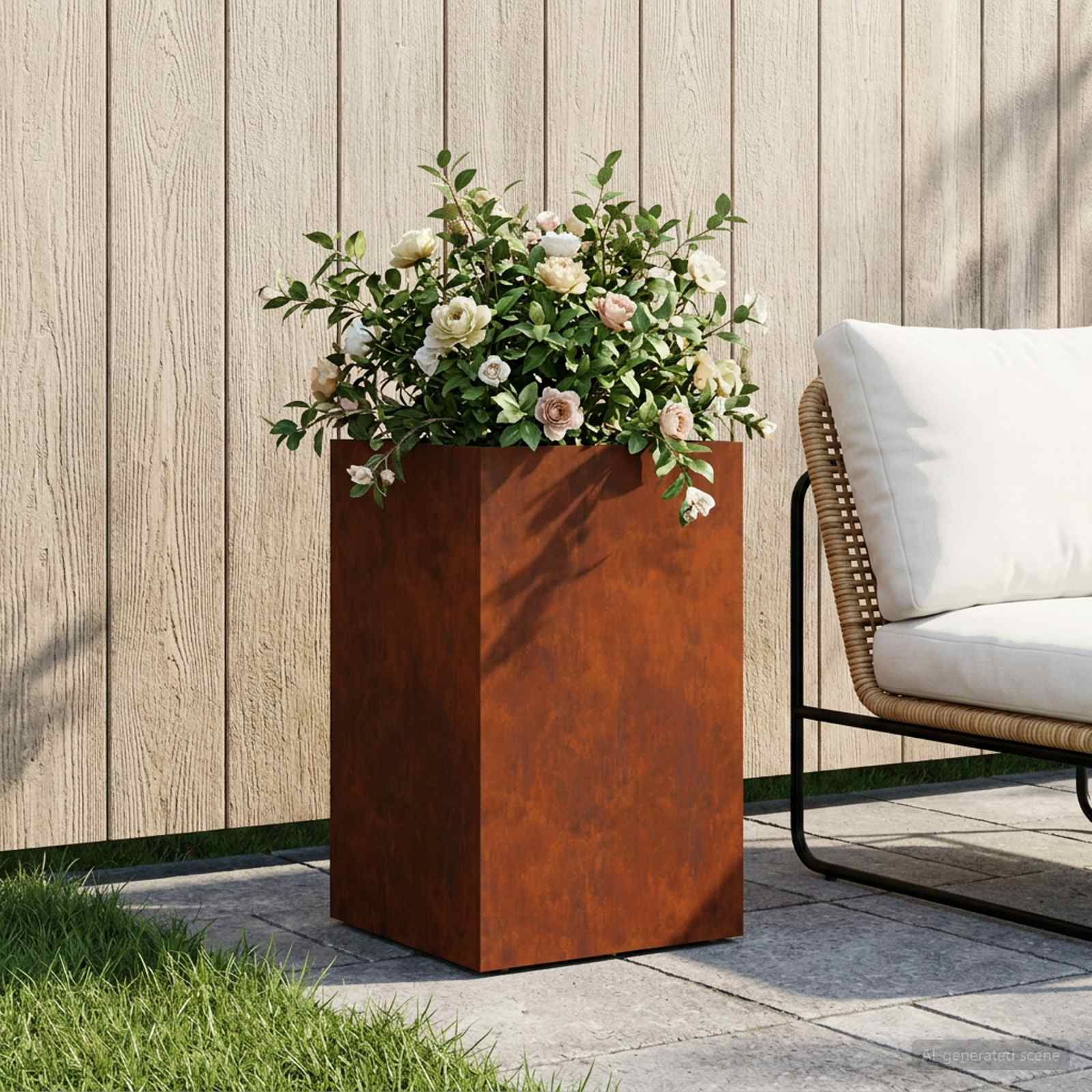 Plantenbak Roestkleurig 40 x 40 x 50 cm weervast staal