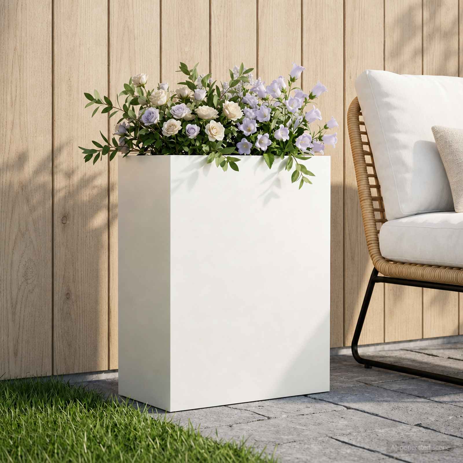 Plantenbak Wit 40 x 20 x 40 cm Koudgewalst staal