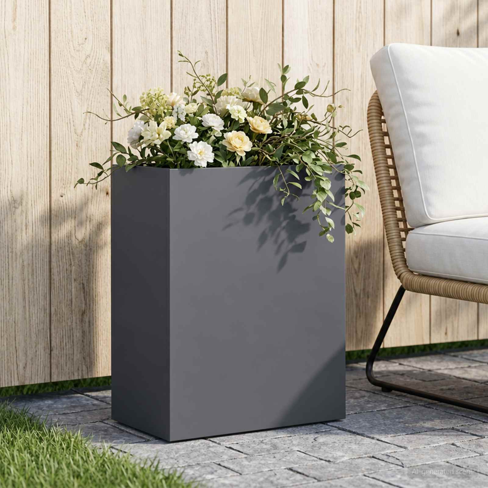 Plantenbak Antraciet 40 x 20 x 50 cm Koudgewalst staal