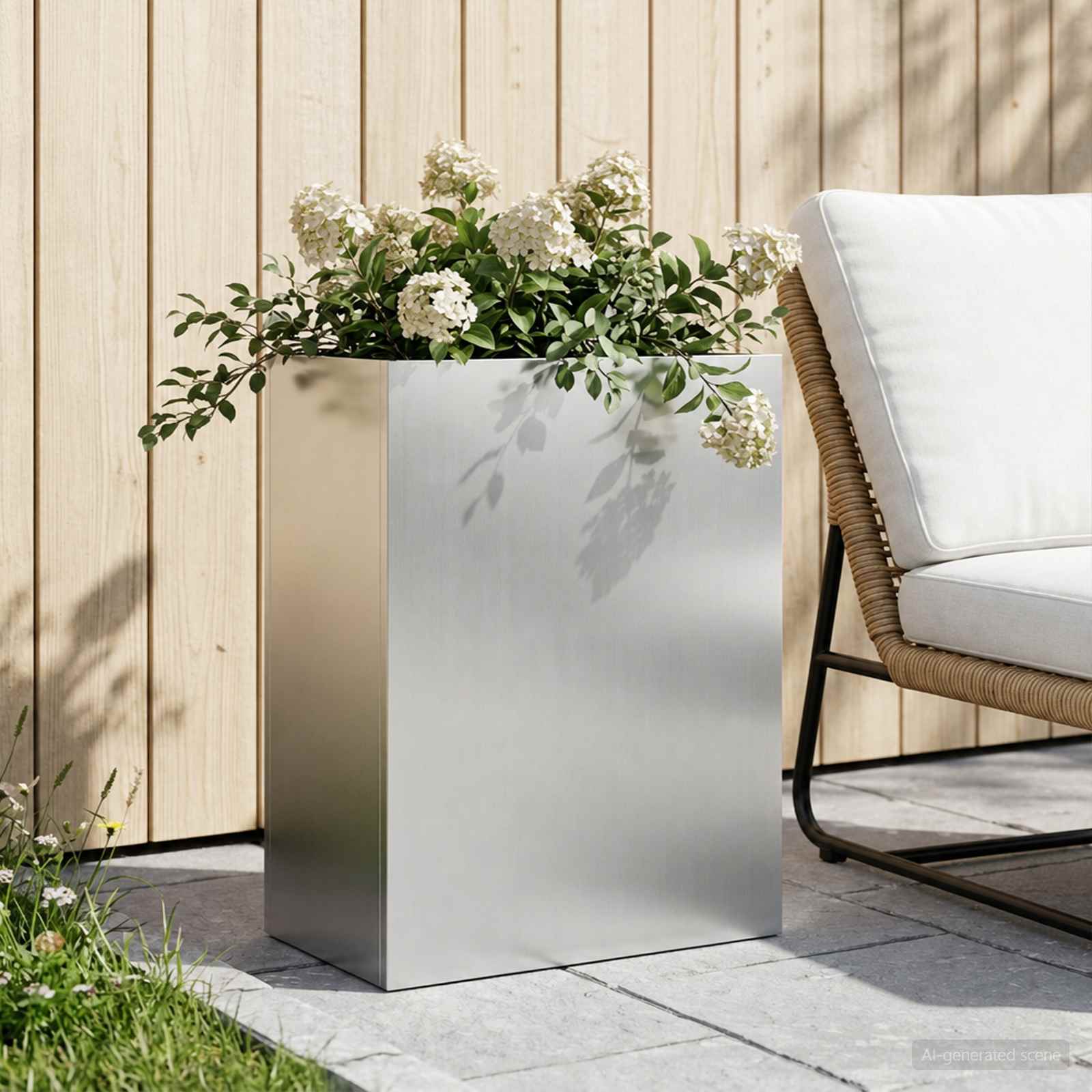 Plantenbak zilver 40 x 20 x 50 cm Gegalvaniseerd staal