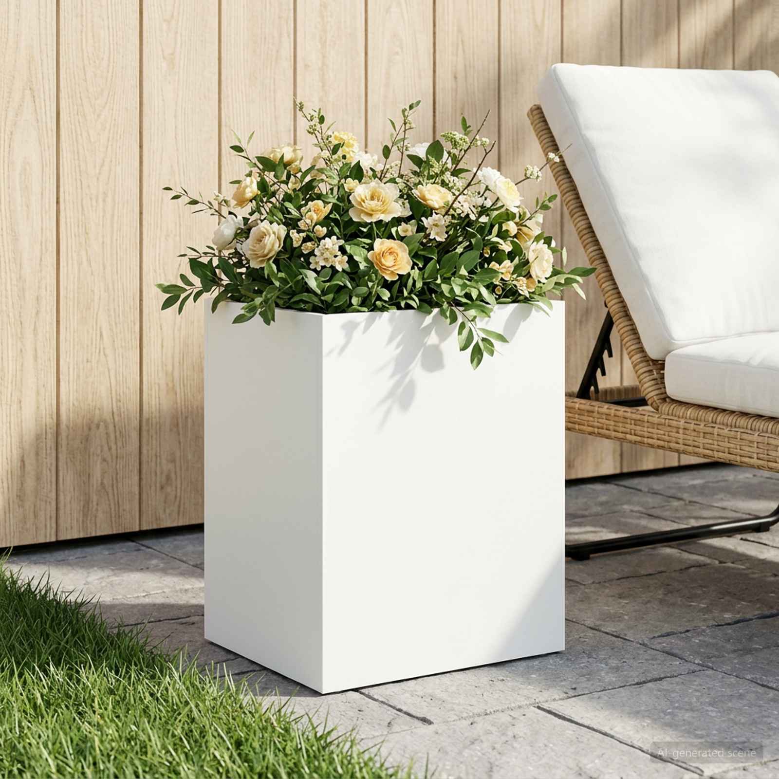 Plantenbak Wit 40 x 30 x 50 cm Koudgewalst staal