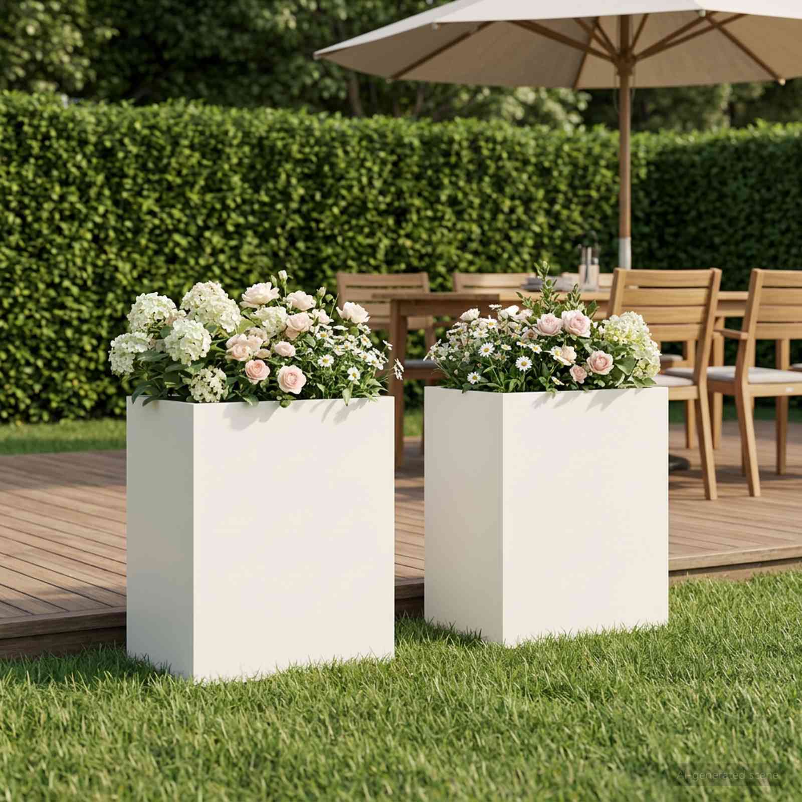 Plantenbak 2 st Wit 40 x 30 x 50 cm Koudgewalst staal
