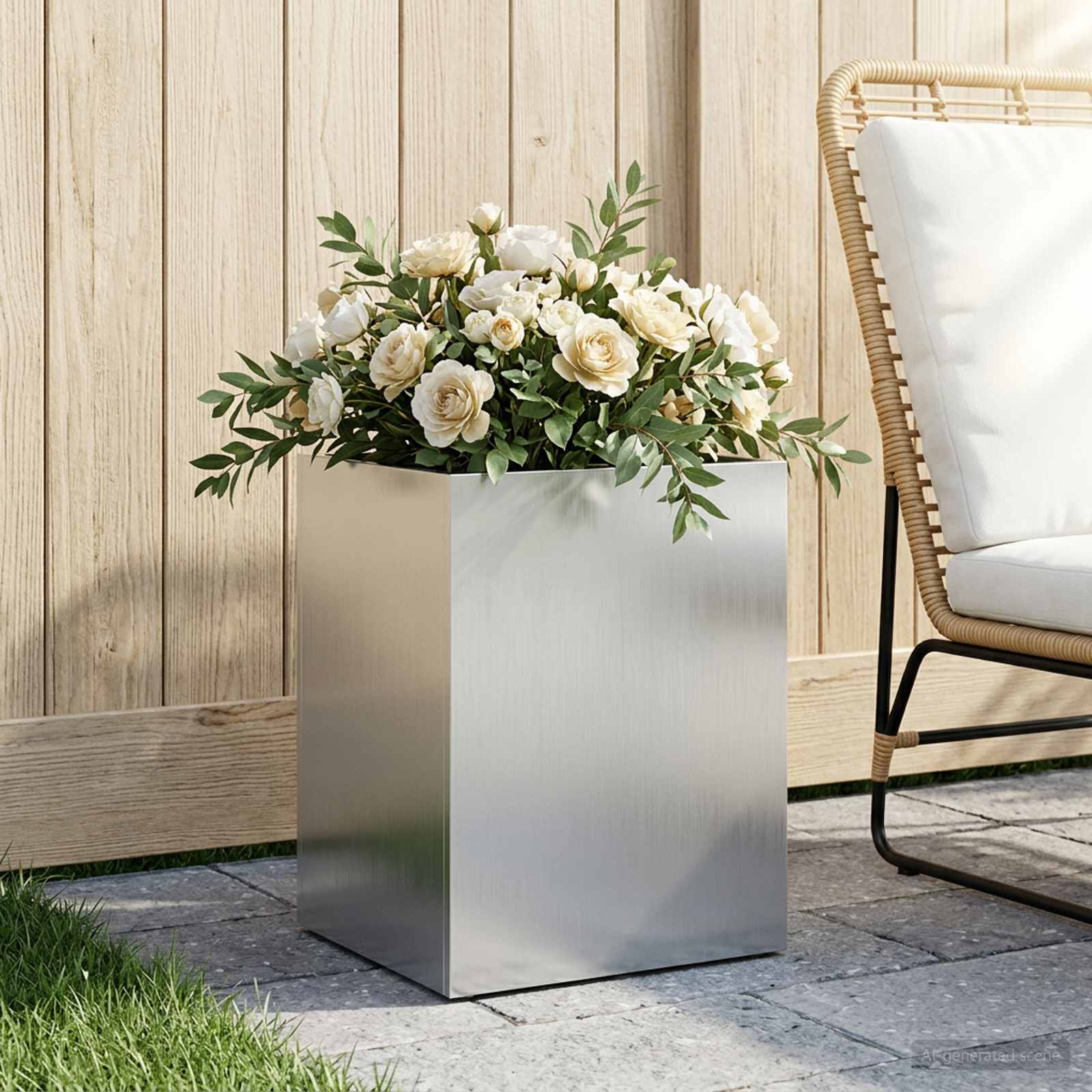 Plantenbak zilver 40 x 30 x 50 cm Gegalvaniseerd staal