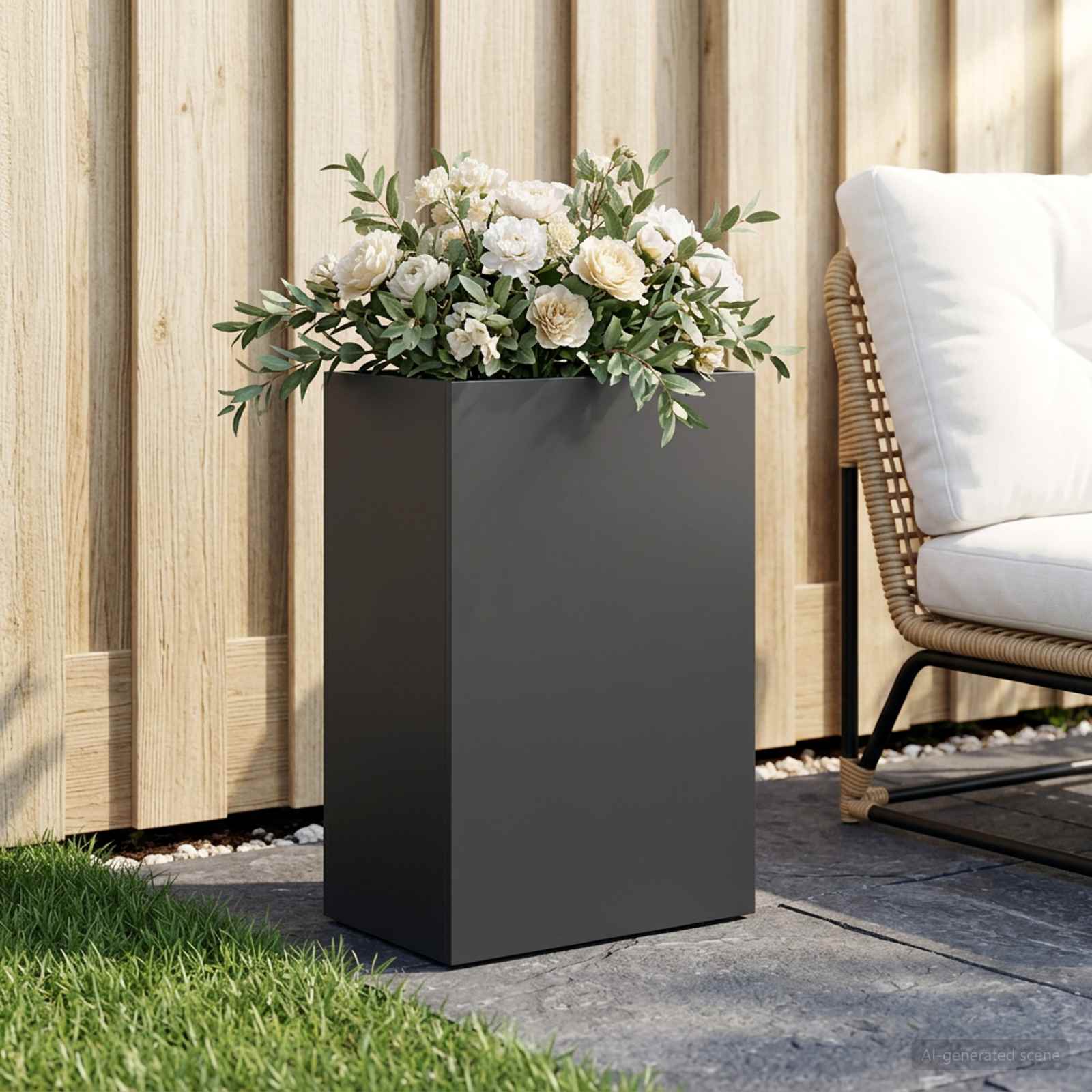 Plantenbak Zwart 40 x 30 x 75 cm Koudgewalst staal