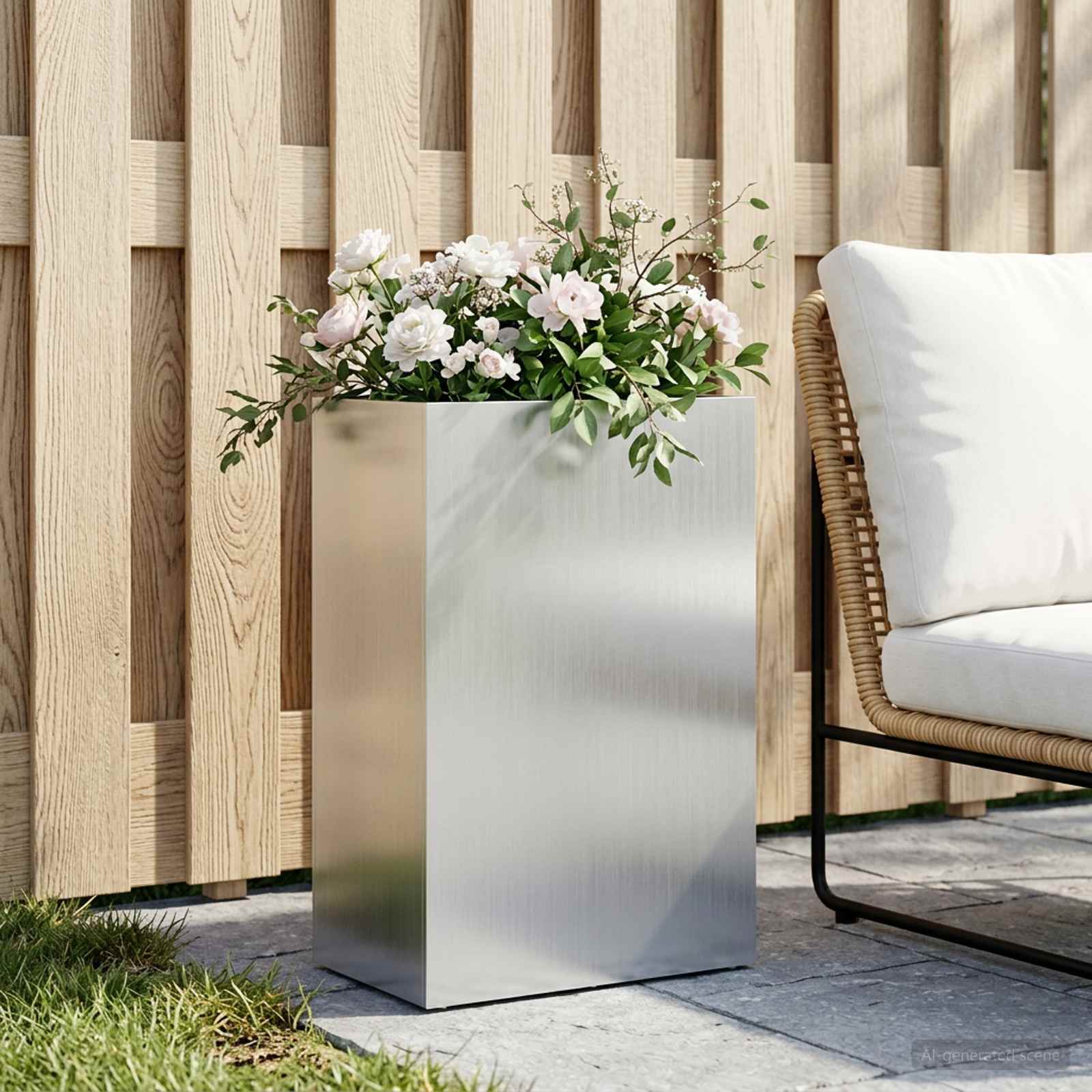 Plantenbak zilver 50 x 40 x 75 cm Gegalvaniseerd staal