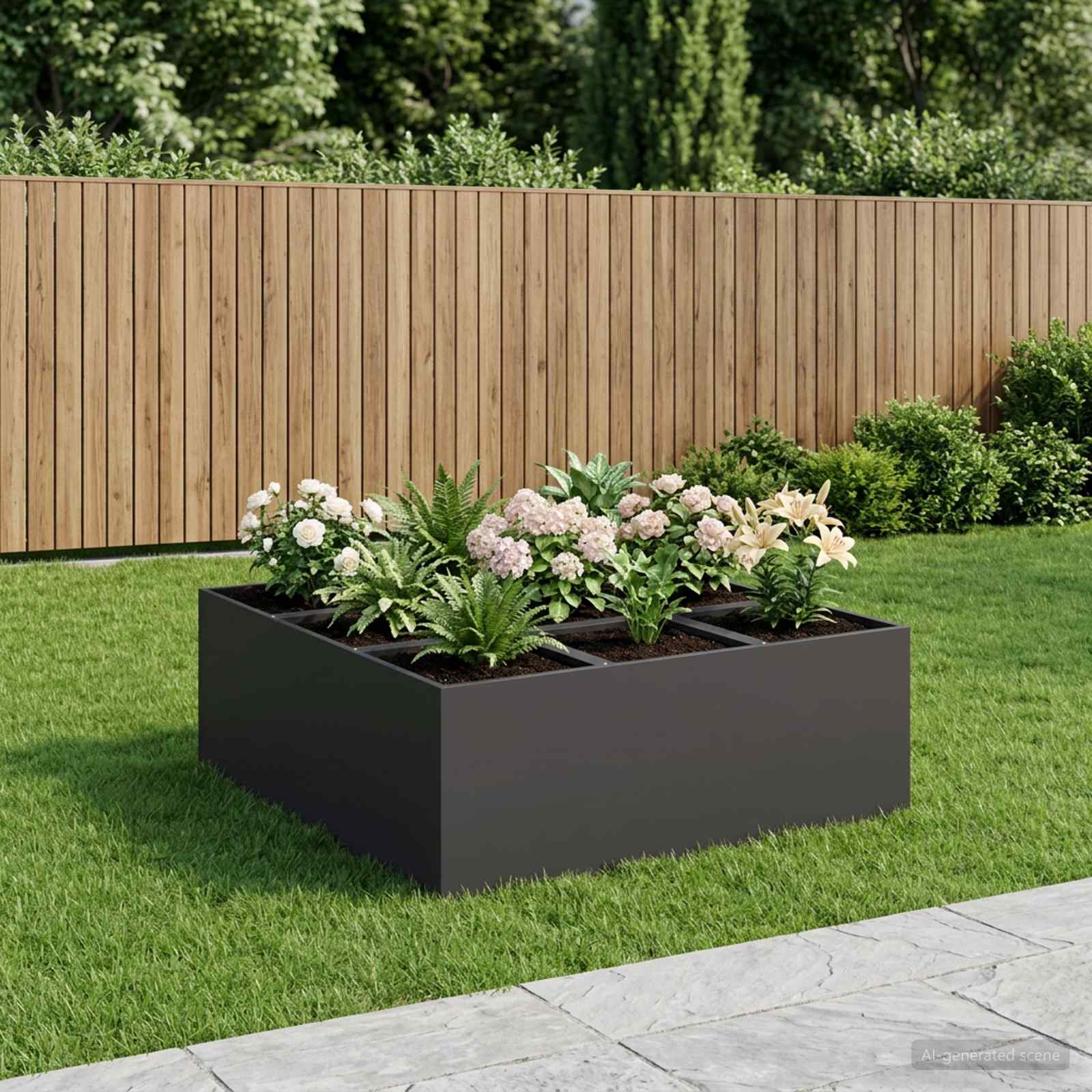 Plantenbak Zwart 100 x 100 x 30 cm Koudgewalst staal