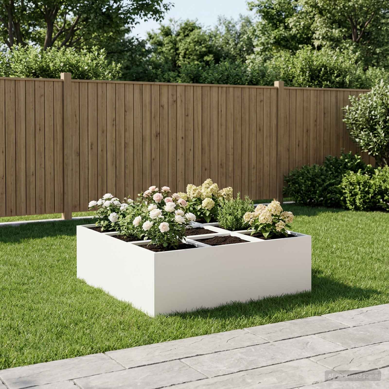 Plantenbak Wit 100 x 100 x 50 cm Koudgewalst staal