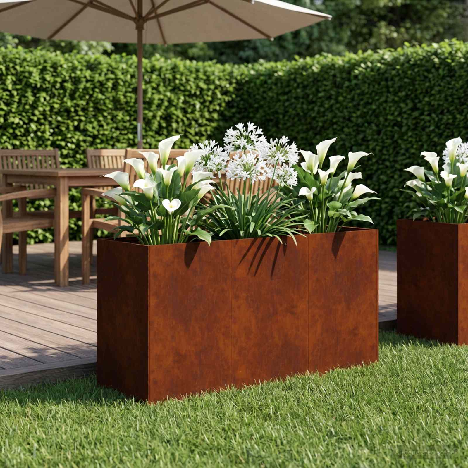 Plantenbak Roestkleurig 120 x 40 x 60 cm weervast staal
