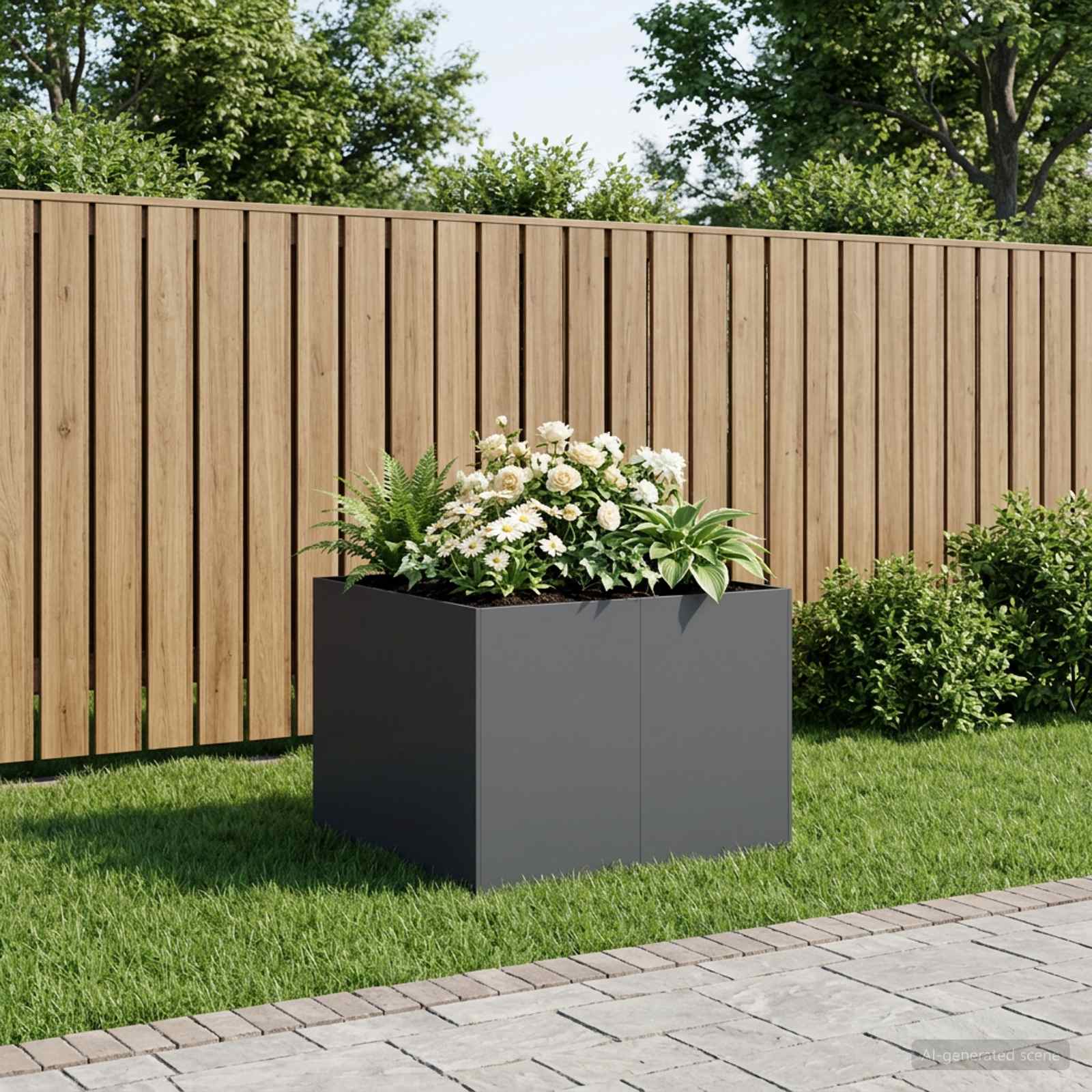 Plantenbak Antraciet 80 x 80 x 60 cm Koudgewalst staal