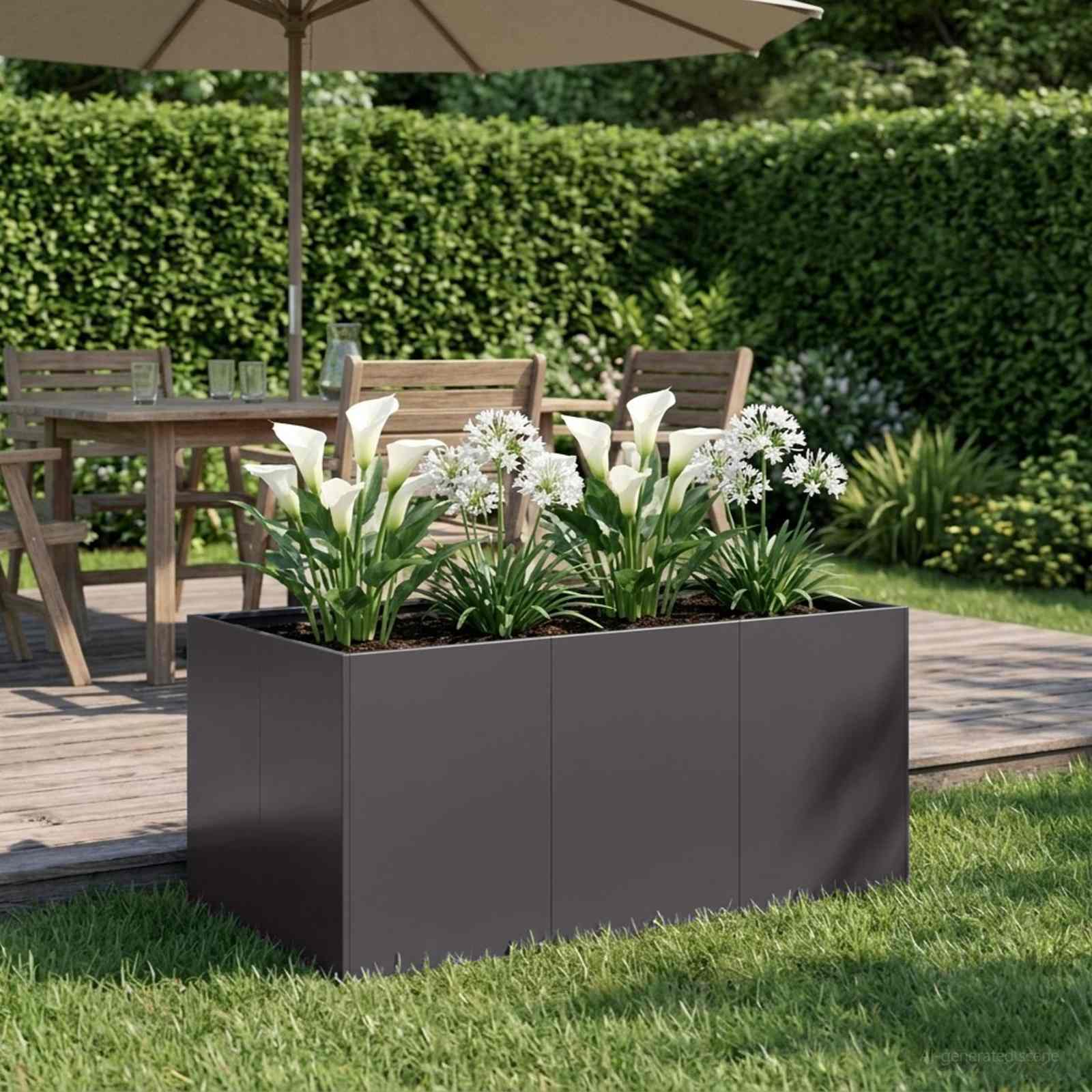 Plantenbak Zwart 120 x 80 x 60 cm Koudgewalst staal