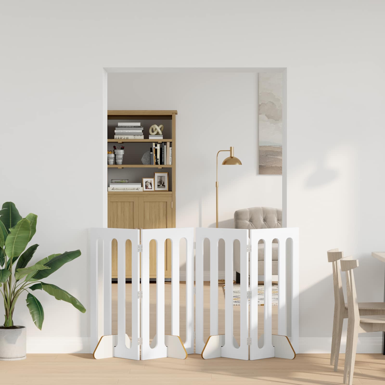 Opvouwbaar huisdierhek 4 pcs Wit 201 x 38 x 90 cm