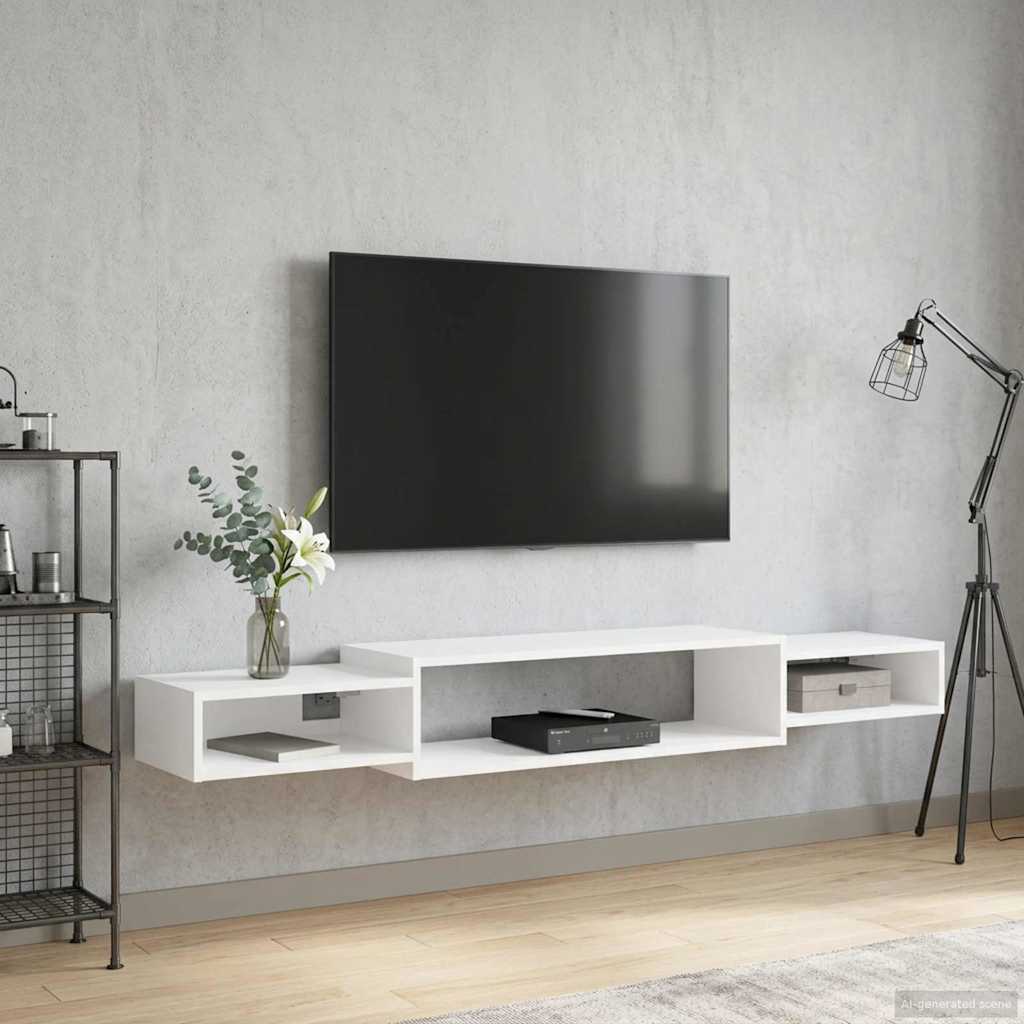 Wandgemonteerd tv-meubel Muurmontage Wit 180 x 28 x 21 cm