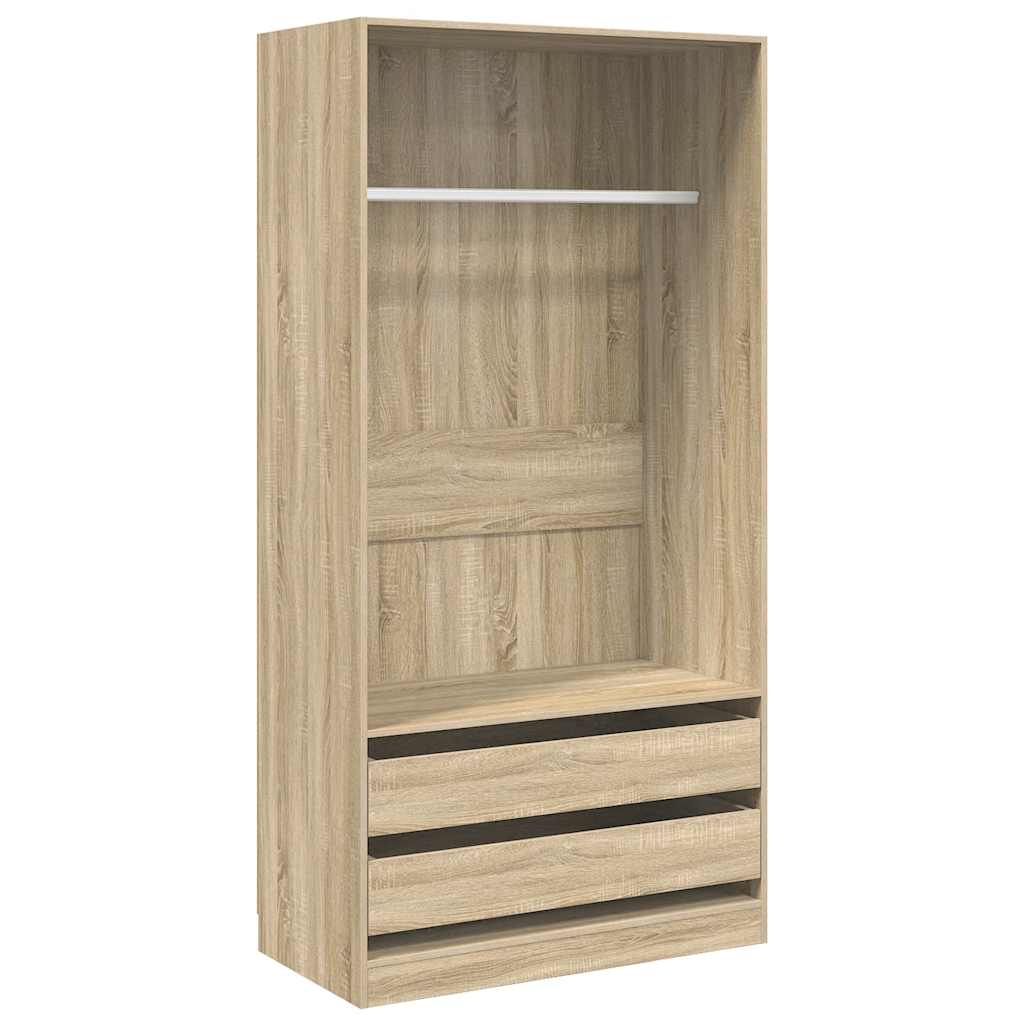 Kledingkast 100x50x200 cm bewerkt hout sonoma eikenkleurig – afbeelding 2