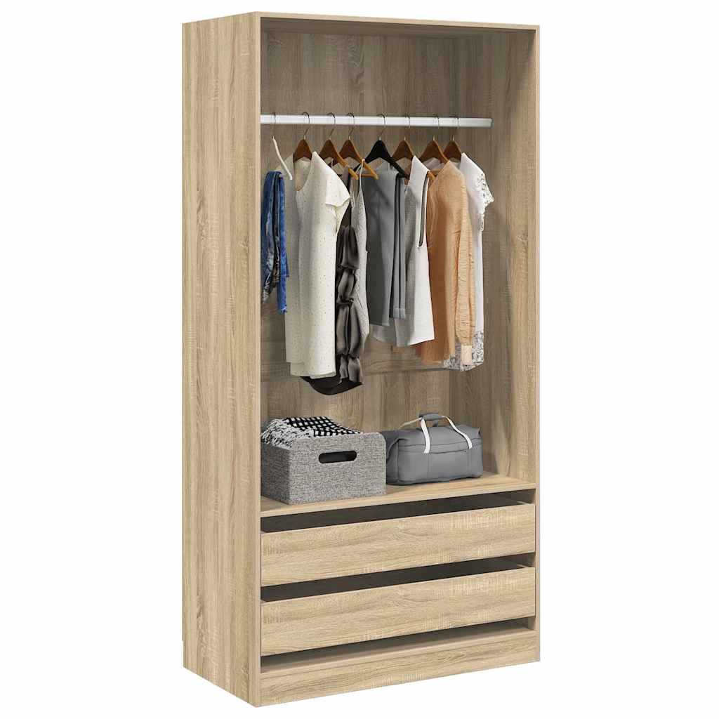 Kledingkast 100x50x200 cm bewerkt hout sonoma eikenkleurig – afbeelding 3