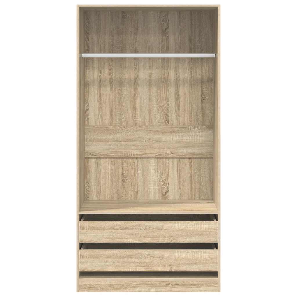 Kledingkast 100x50x200 cm bewerkt hout sonoma eikenkleurig – afbeelding 4