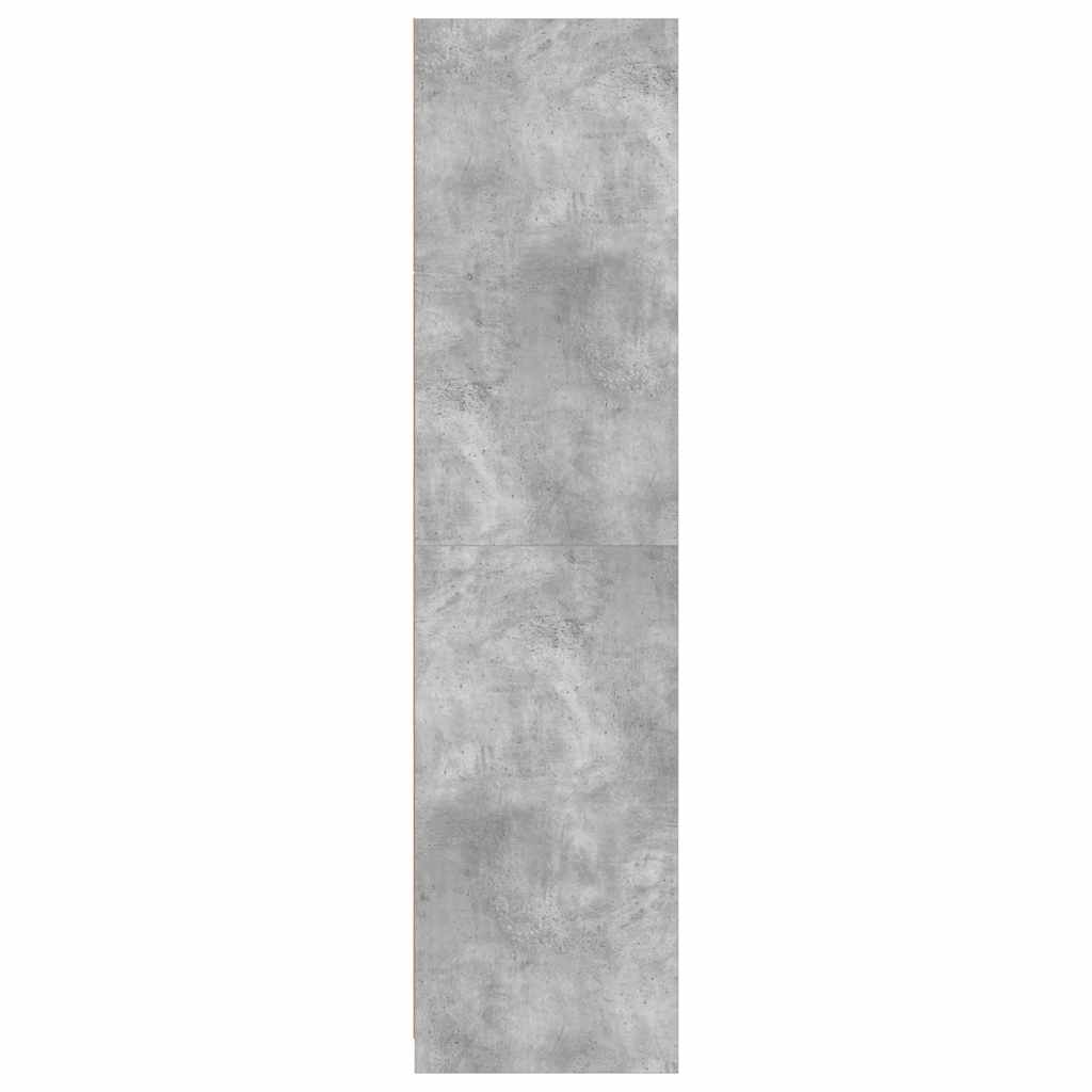 Kledingkast 100x50x200 cm bewerkt hout betongrijs – afbeelding 5