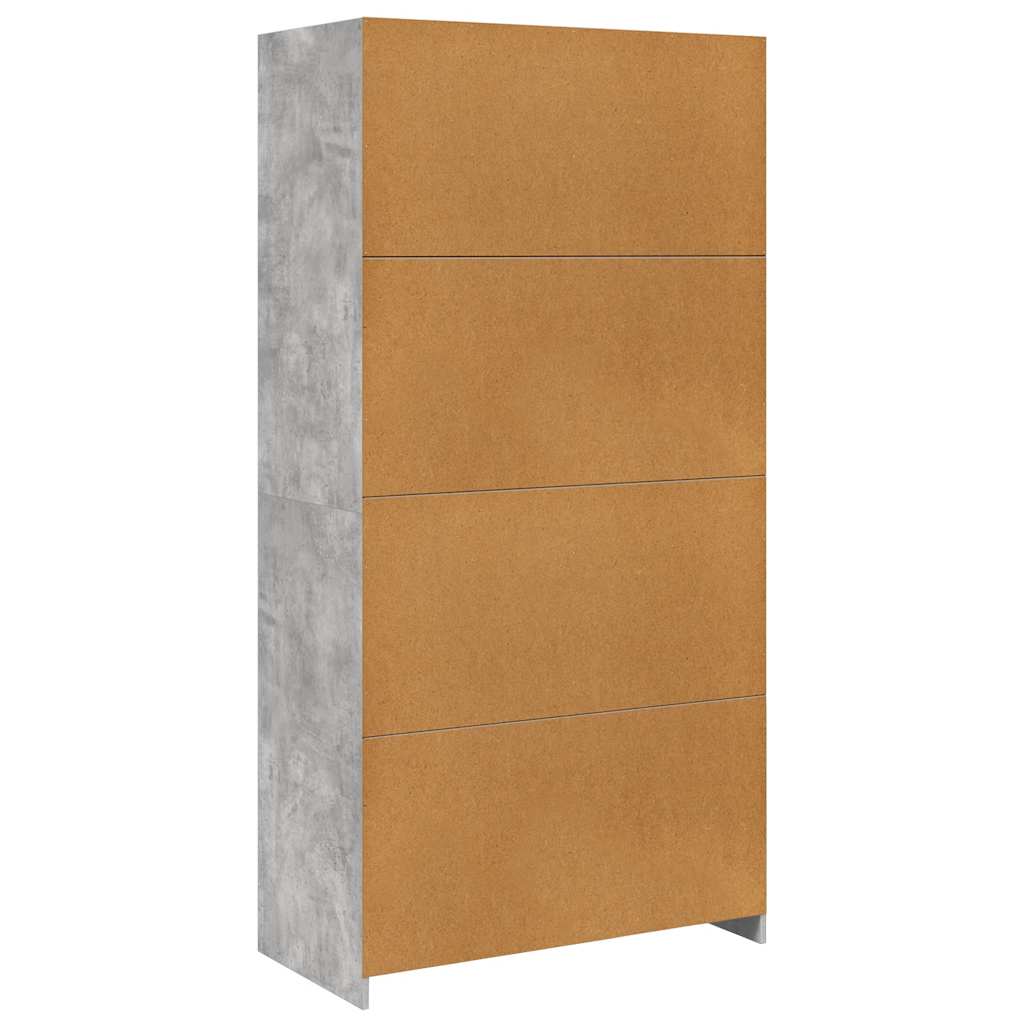 Kledingkast 100x50x200 cm bewerkt hout betongrijs – afbeelding 6