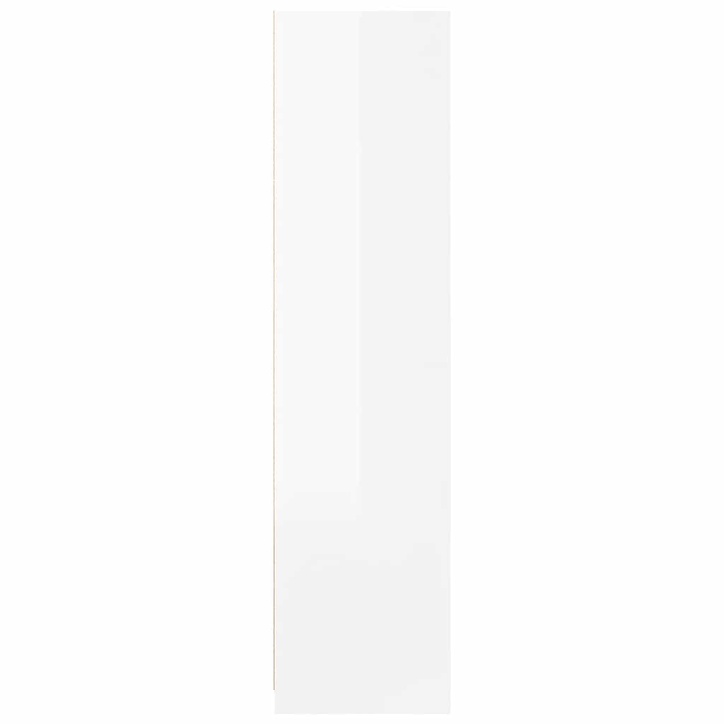 Kledingkast 100x50x200 cm bewerkt hout hoogglans wit – afbeelding 5