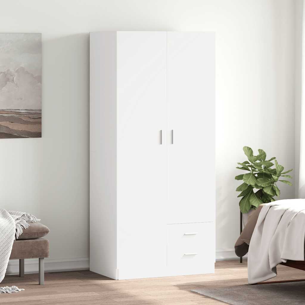 Kledingkast 80x52x180 cm bewerkt hout wit