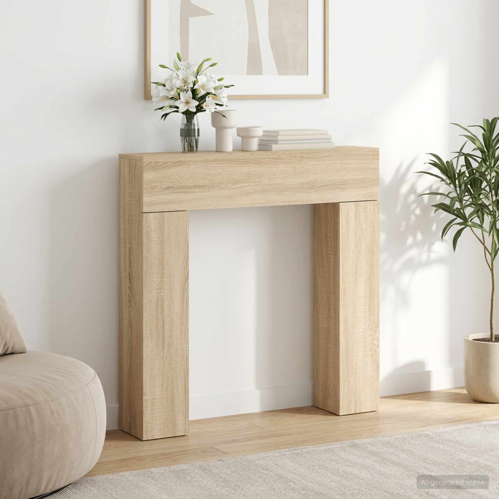 Haardomlijsting Sonoma Eiken 102 x 18 x 100,5 cm Bewerkt hout