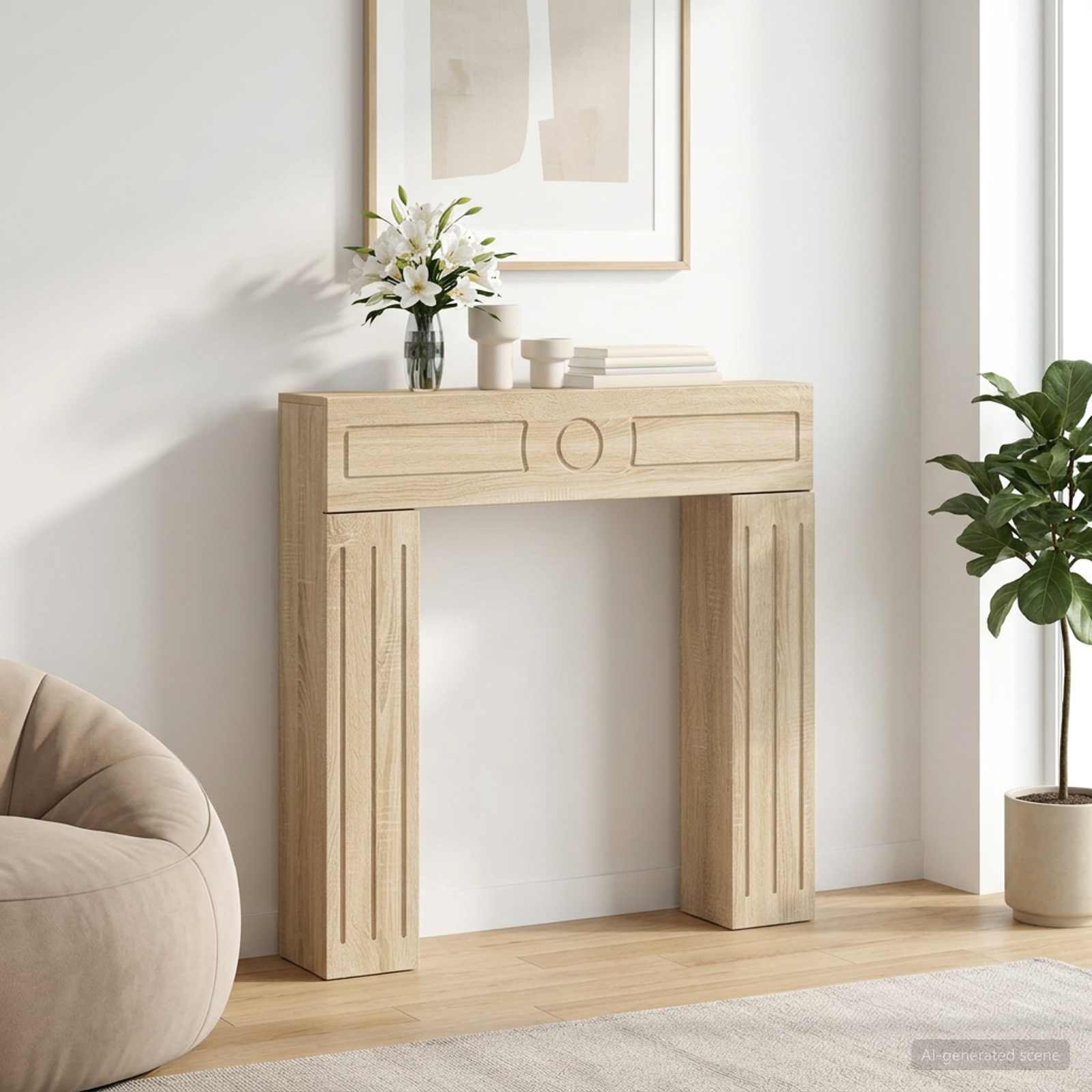 Haardomlijsting Sonoma Eiken 102 x 18 x 100,5 cm Bewerkt hout