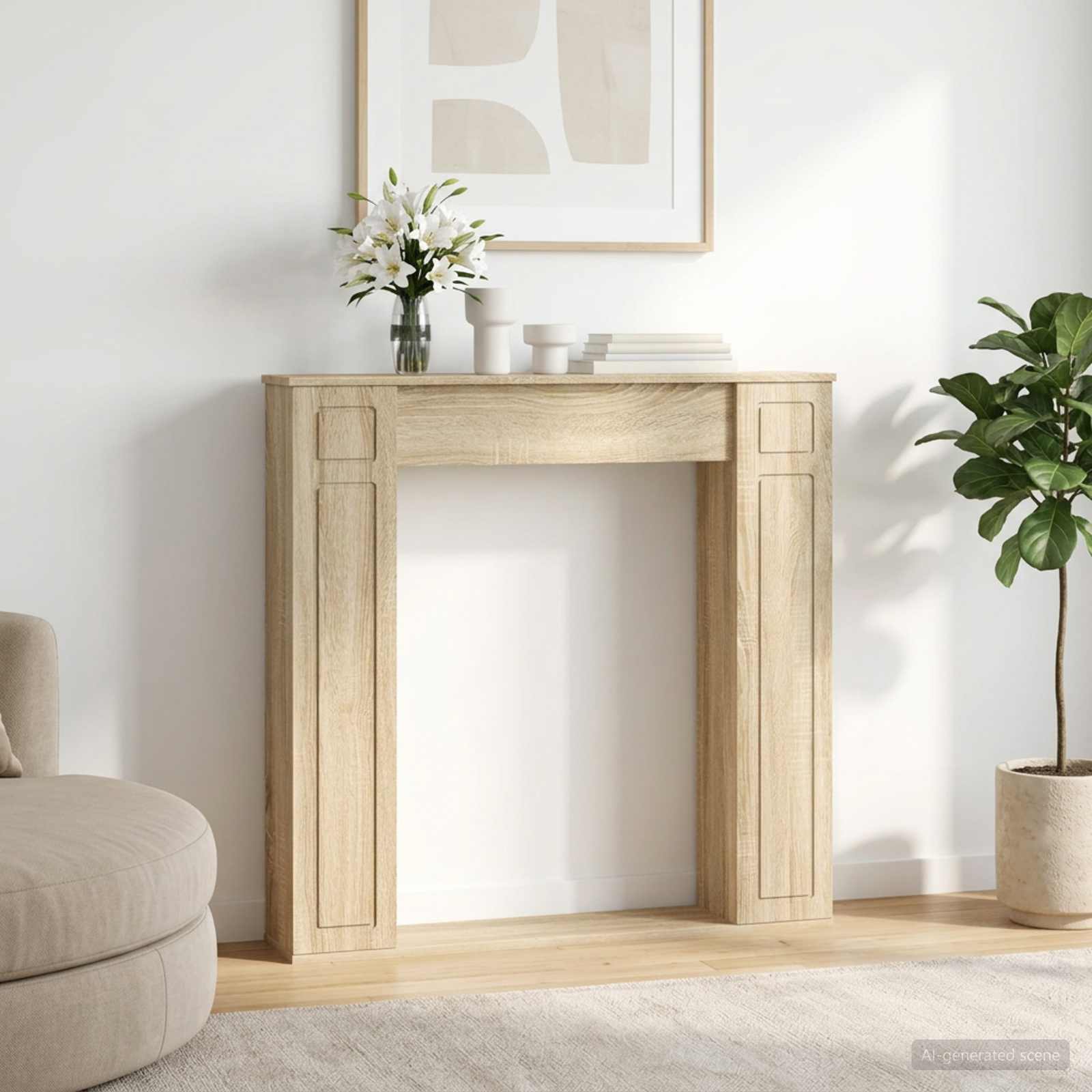 Haardomlijsting Sonoma Eiken 100 x 20 x 100 cm Bewerkt hout