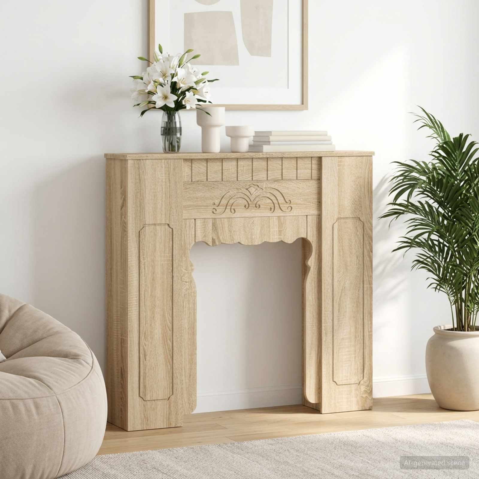 Haardomlijsting Sonoma Eiken 93 x 20 x 89 cm Bewerkt hout