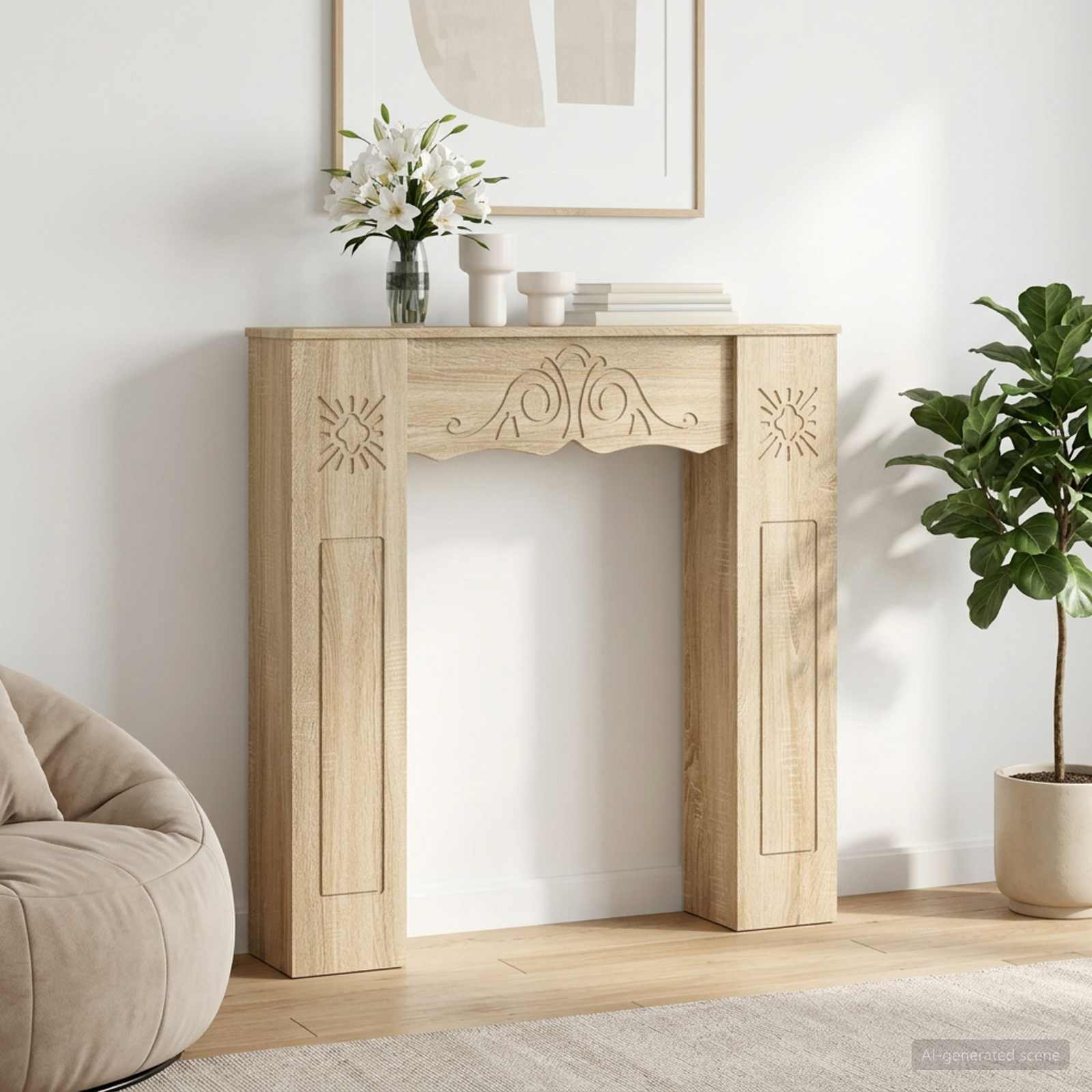 Haardomlijsting Sonoma Eiken 102 x 20 x 102 cm Bewerkt hout