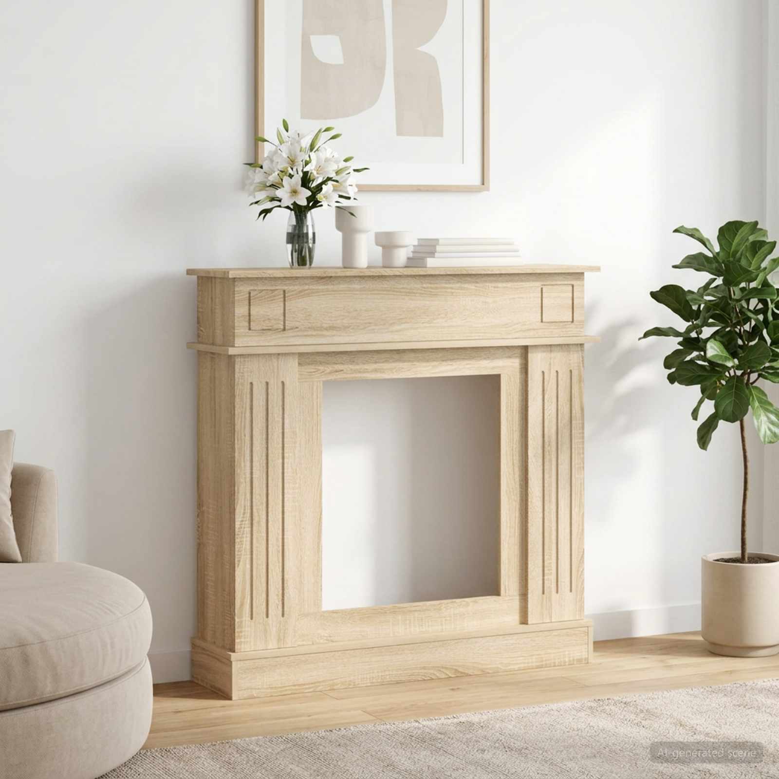 Haardomlijsting Sonoma Eiken 102 x 26 x 100 cm Bewerkt hout