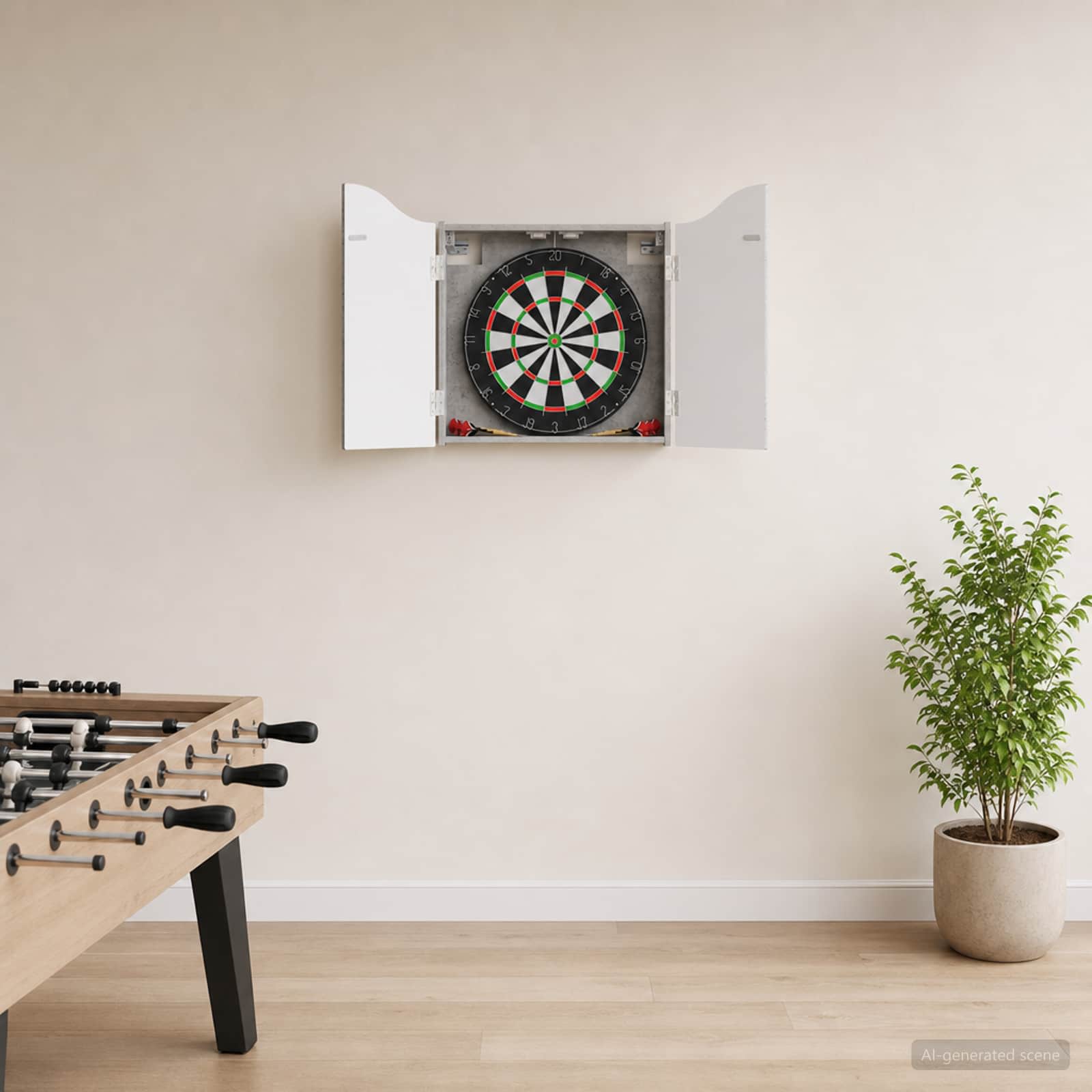 Dartbord Kabinet Betongrijs 56 x 12 x 63 cm Bewerkt hout