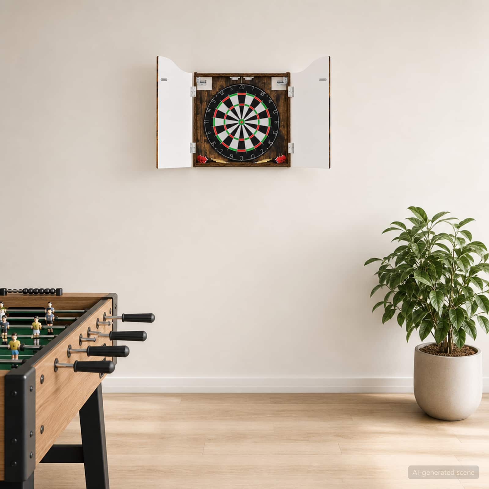 Dartbord Kabinet Gerookt eiken 56 x 12 x 63 cm Bewerkt hout